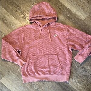 Nike Men's Textured print Pink Hoodie